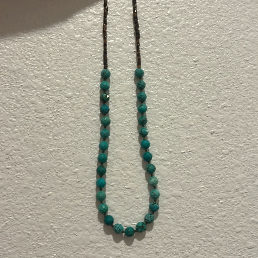 J Forks Turquoise Beaded Necklace